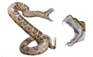 Ilustración serpiente cascabel